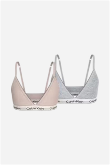Calvin Klein 2pk Triangel BH - Silverpion / Grå Ljung